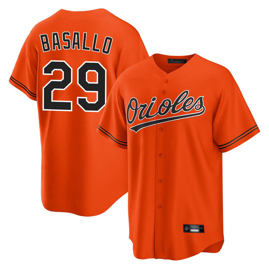 tores B.Orioles #29 Samuel Basallo Player Orange Home Game Stitched Jerseys