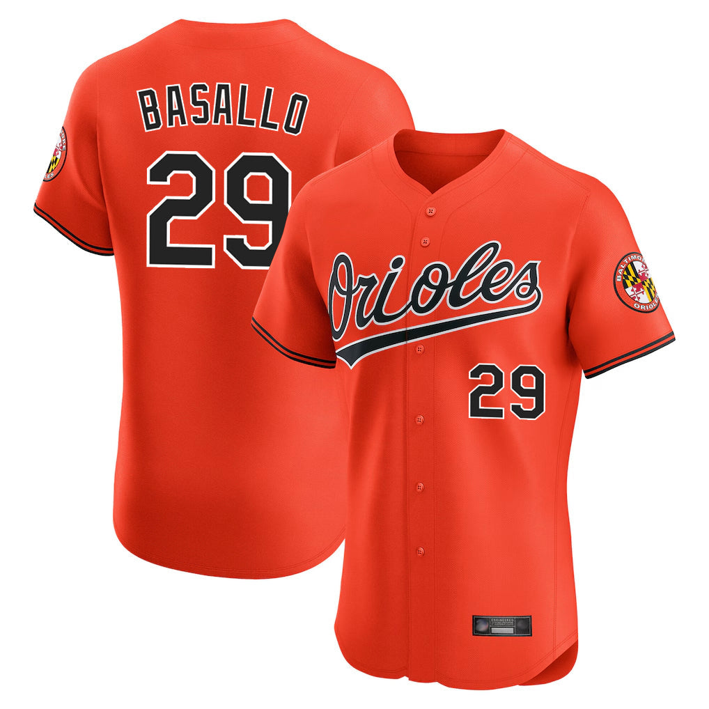 tores B.Orioles #29 Samuel Basallo Player Orange Limited Elite Home Game Stitched Jerseys