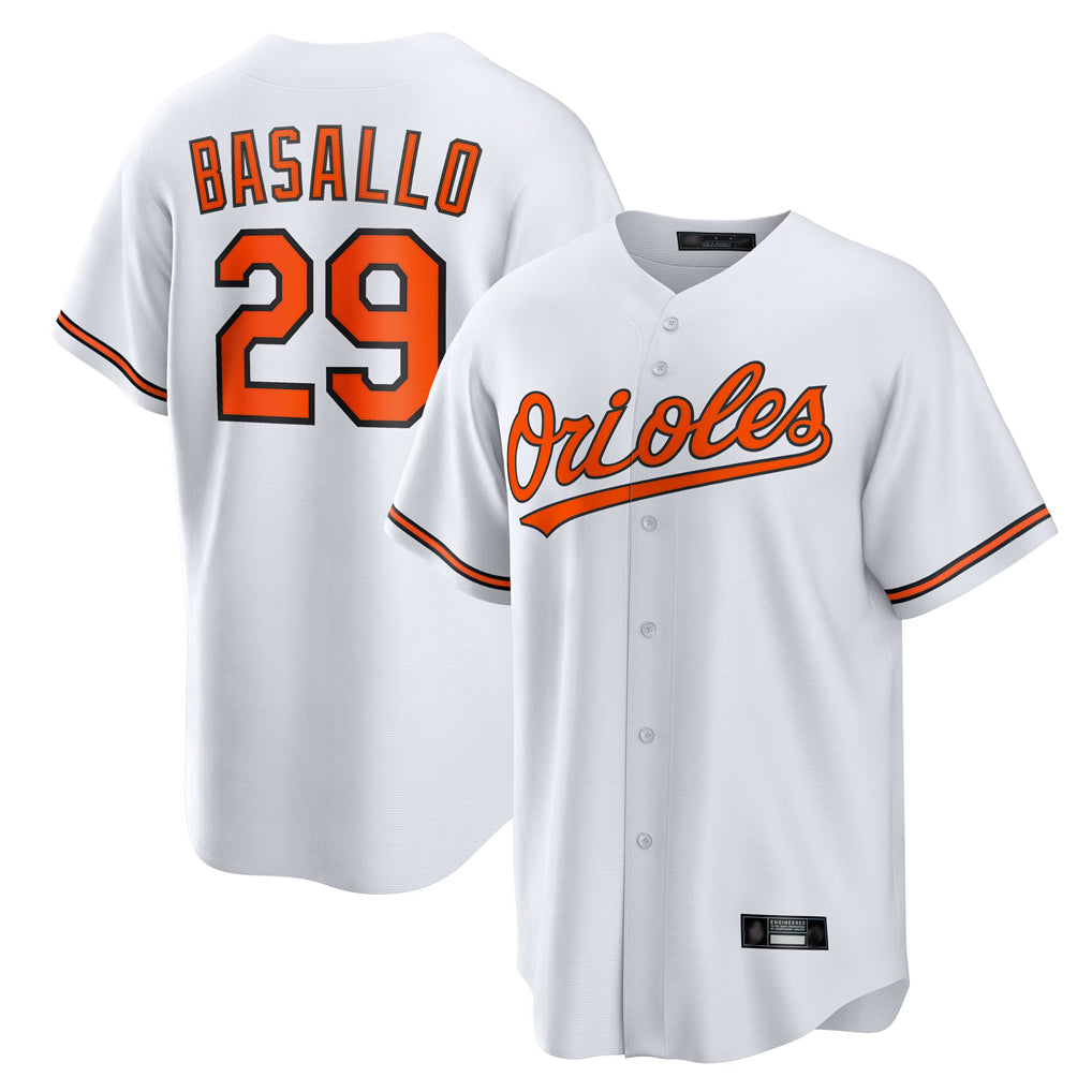 tores B.Orioles #29 Samuel Basallo Player White Home Game Stitched Jerseys