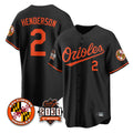 tores B.Orioles #2 Gunnar Henderson Player Black 30th Anniversary of 2131 Home Game Stitched Jerseys