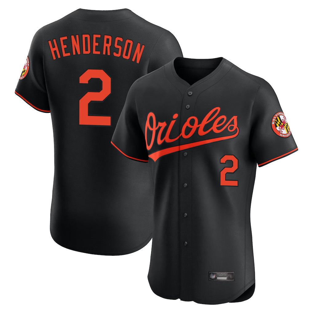 tores B.Orioles #2 Gunnar Henderson Player Black Limited Elite Home Game Stitched Jerseys