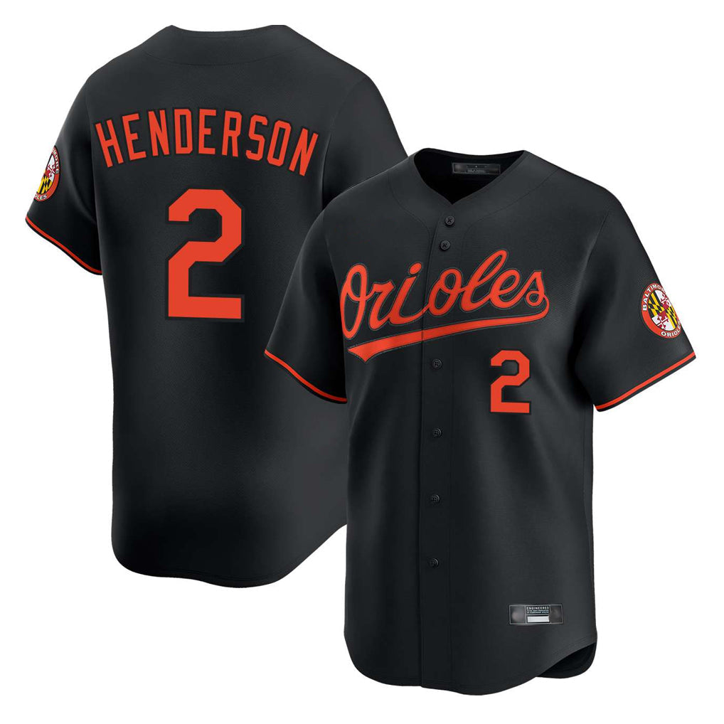 tores B.Orioles #2 Gunnar Henderson Player Black Limited Home Game Stitched Jerseys
