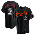 tores B.Orioles #2 Gunnar Henderson Player Black USA 250 Fourth of July Home Game Stitched Jerseys
