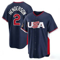 tores B.Orioles #2 Gunnar Henderson Player Navy USA 2026 World Classic Home Game Stitched Jerseys