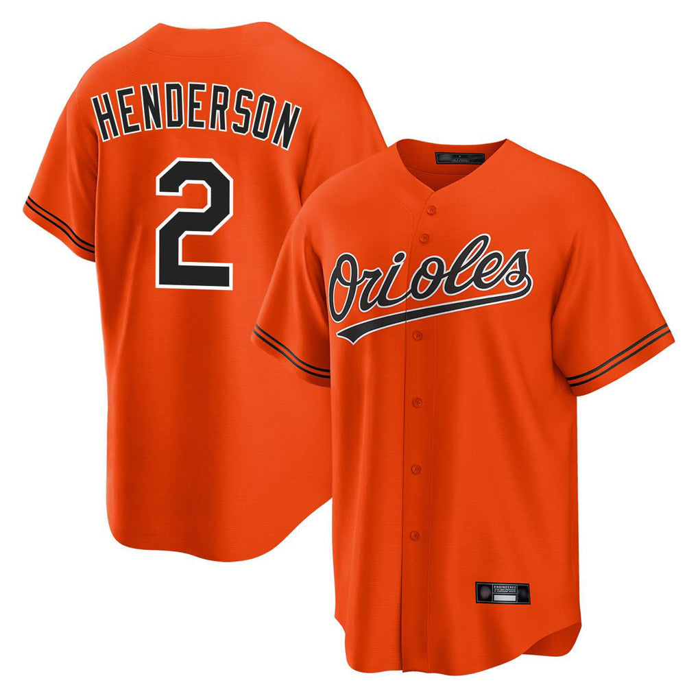 tores B.Orioles #2 Gunnar Henderson Player Orange Home Game Stitched Jerseys