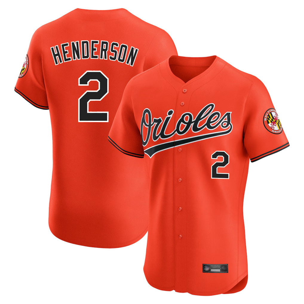 tores B.Orioles #2 Gunnar Henderson Player Orange Limited Elite Home Game Stitched Jerseys