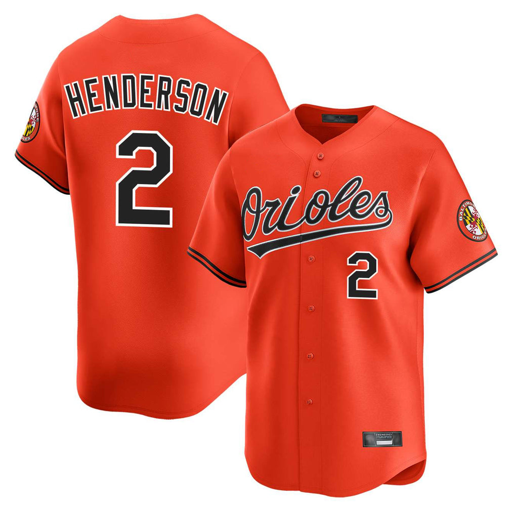 tores B.Orioles #2 Gunnar Henderson Player Orange Limited Home Game Stitched Jerseys
