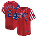 tores B.Orioles #2 Gunnar Henderson Player Red Independence Day Vapor Premier Limited Home Game Stitched Jerseys