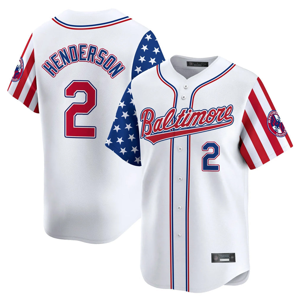 tores B.Orioles #2 Gunnar Henderson Player White Independence Day Vapor Premier Limited Home Game Stitched Jerseys