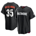 tores B.Orioles #35 Adley Rutschman Black City Connect Home Game Stitched Jerseys