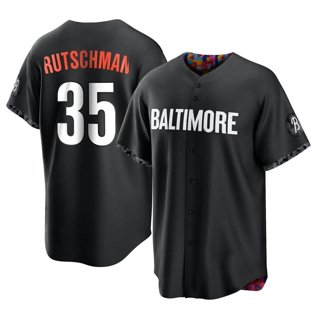 tores B.Orioles #35 Adley Rutschman Player Black City Connect Home Game Stitched Jerseys