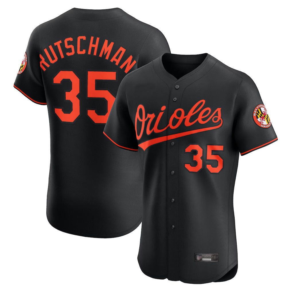 tores B.Orioles #35 Adley Rutschman Black Limited Elite Home Game Stitched Jerseys