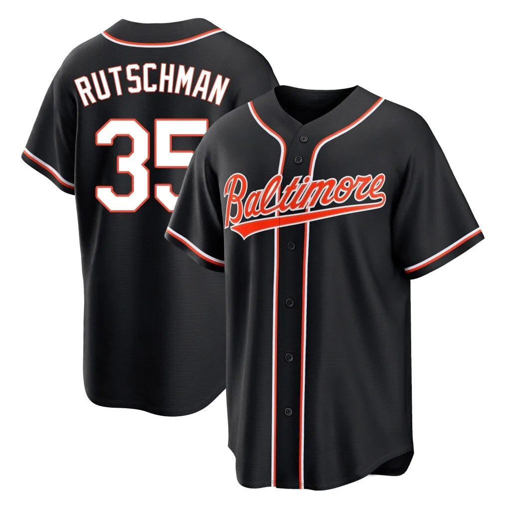 tores B.Orioles #35 Adley Rutschman Player Black Out Home Game Stitched Jerseys