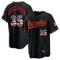 tores B.Orioles #35 Adley Rutschman Player Black USA 250 Fourth of July Home Game Stitched Jerseys