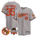 tores B.Orioles #35 Adley Rutschman Player Gray 30th Anniversary of 2131 Home Game Stitched Jerseys