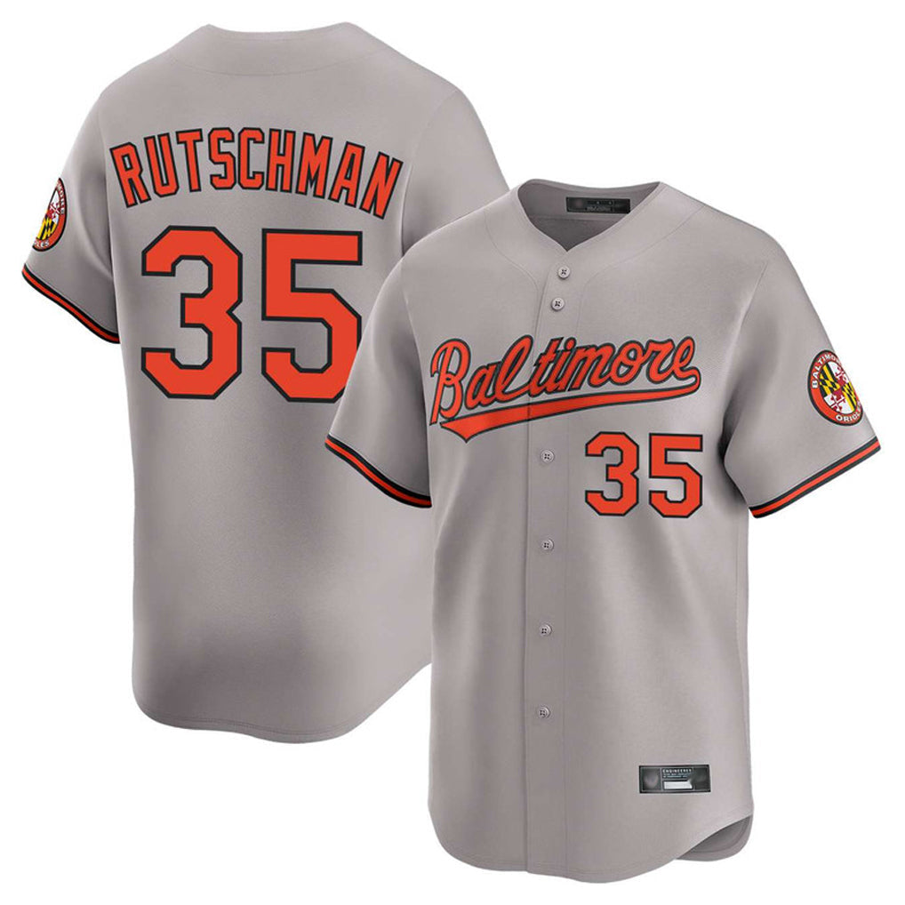 tores B.Orioles #35 Adley Rutschman Player Gray Home Game Stitched Jerseys