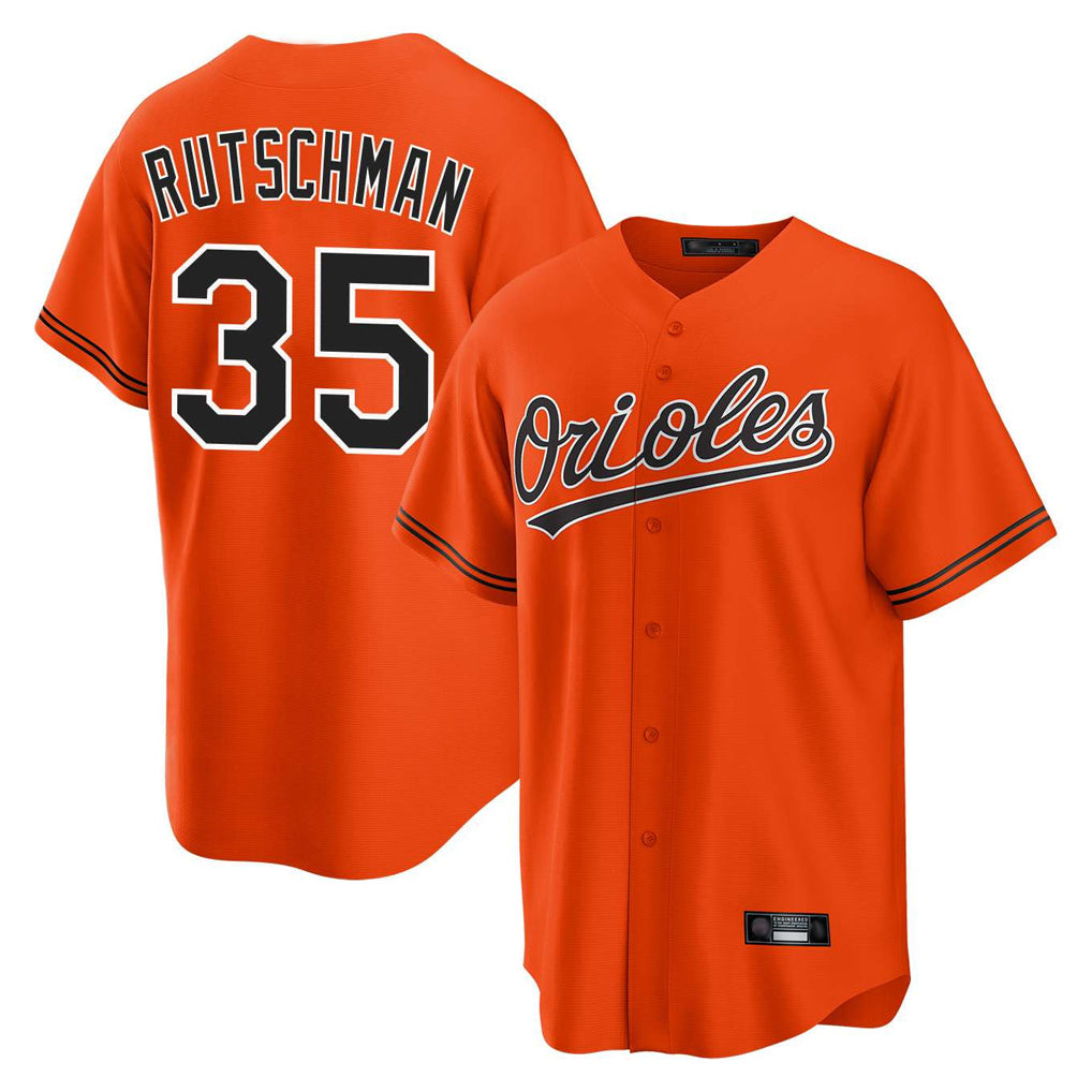 tores B.Orioles #35 Adley Rutschman Player Orange Home Game Stitched Jerseys