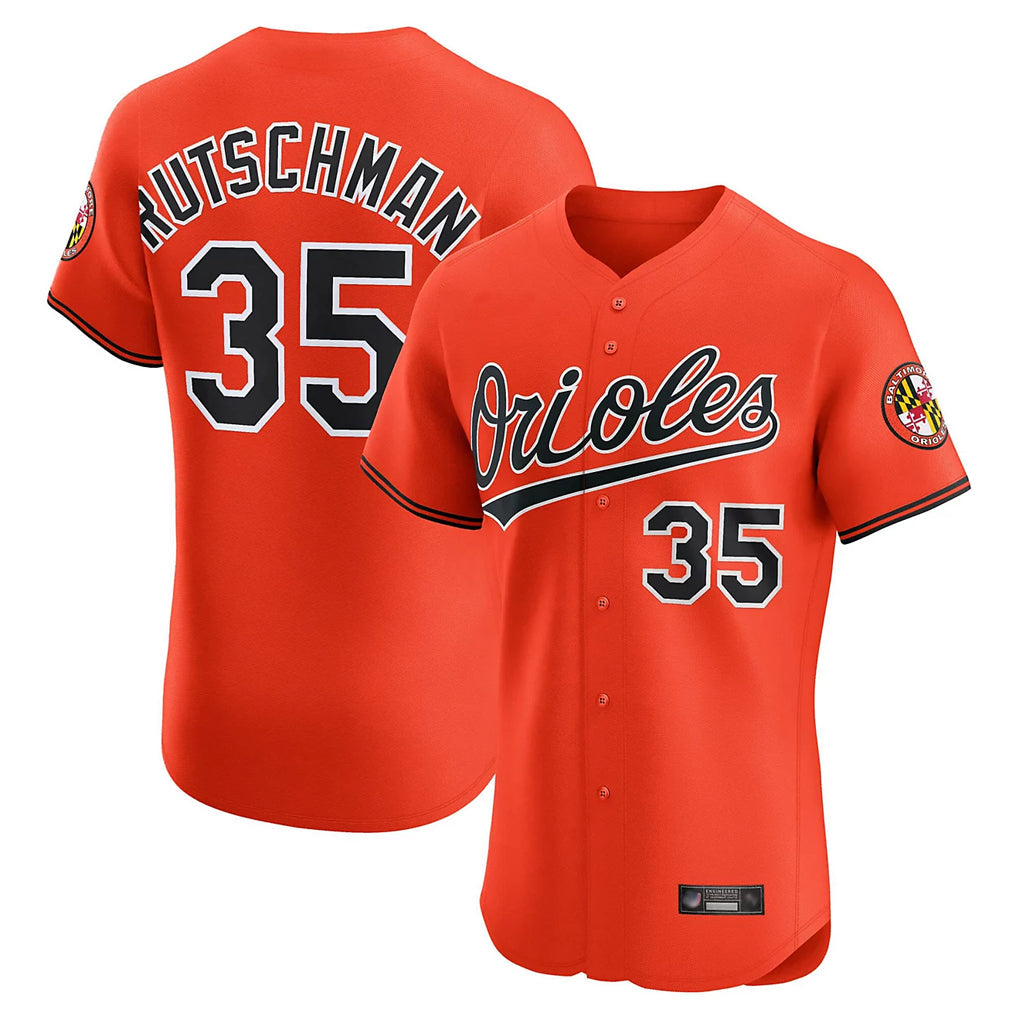 tores B.Orioles #35 Adley Rutschman Player Orange Limited Elite Home Game Stitched Jerseys