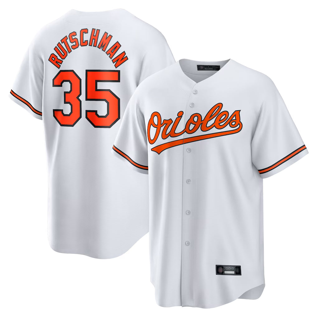 tores B.Orioles #35 Adley Rutschman White Home Game Stitched Jerseys