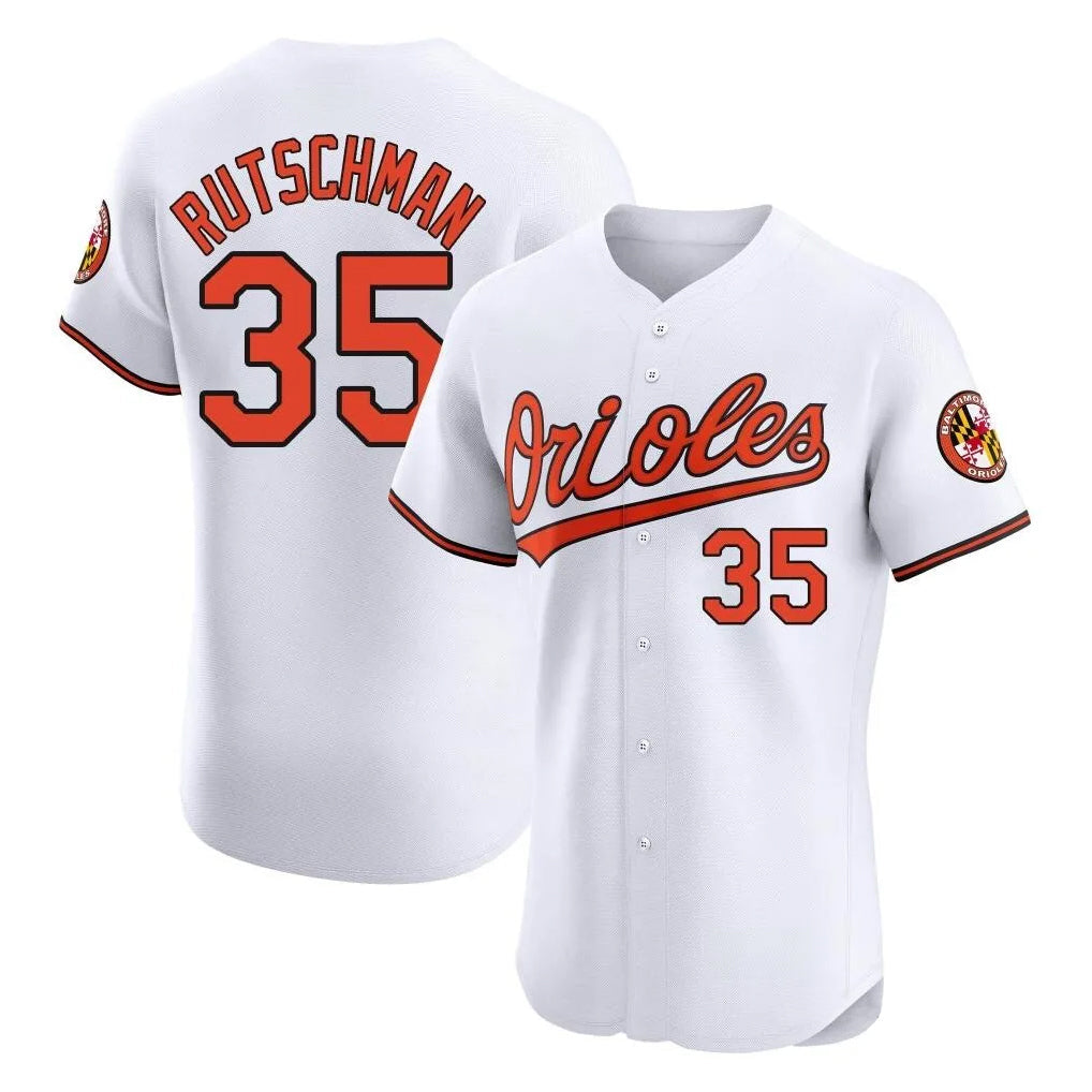 tores B.Orioles #35 Adley Rutschman White Limited Elite Home Game Stitched Jerseys
