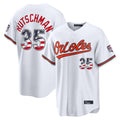 tores B.Orioles #35 Adley Rutschman White USA 250 Fourth of July Home Game Stitched Jerseys