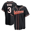 tores B.Orioles #3 Taylor Ward Player Black Out Home Game Stitched Jerseys