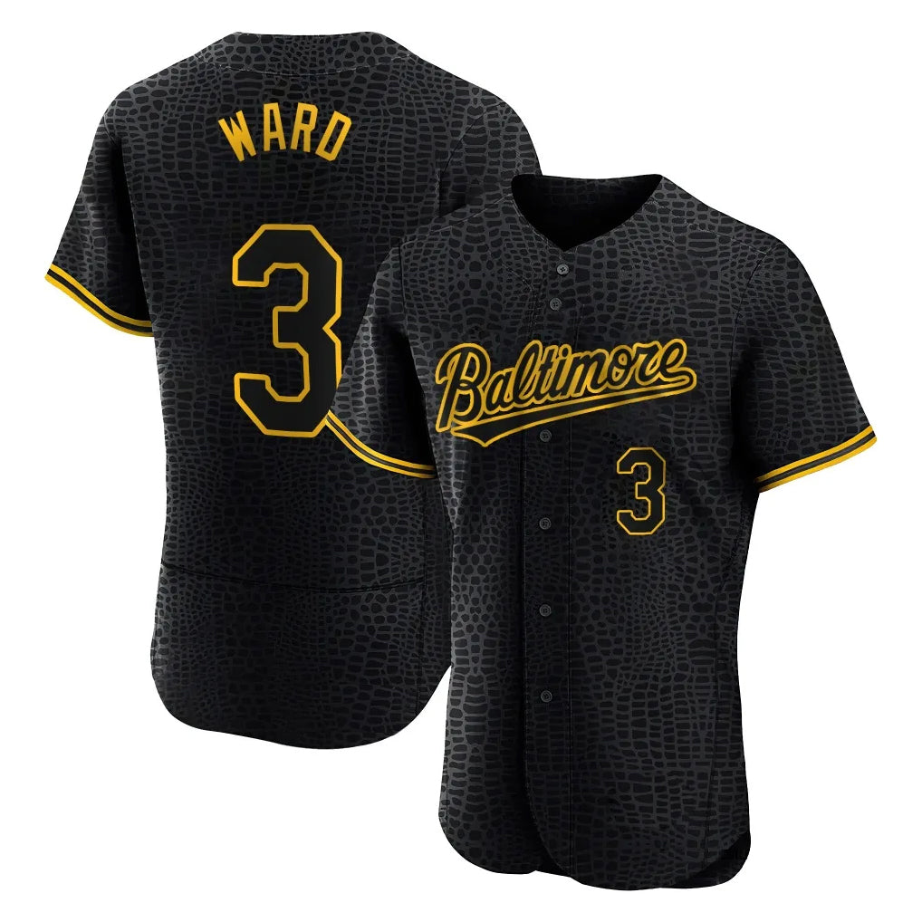 tores B.Orioles #3 Taylor Ward Player Black Snake Skin City Limited Elite Home Stitched Jerseys