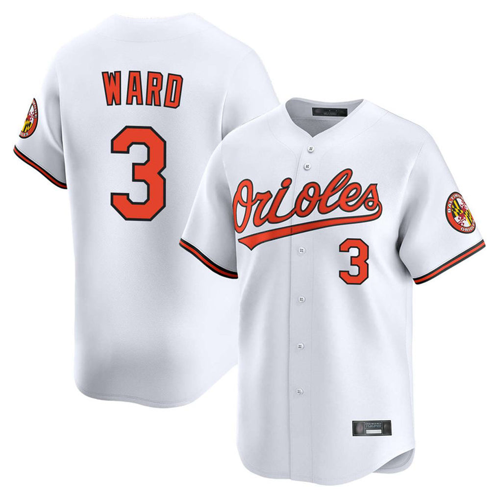 tores B.Orioles #3 Taylor Ward Player White Limited Home Game Stitched Jerseys