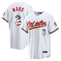 tores B.Orioles #3 Taylor Ward Player White USA 250 Fourth of July Home Game Stitched Jerseys