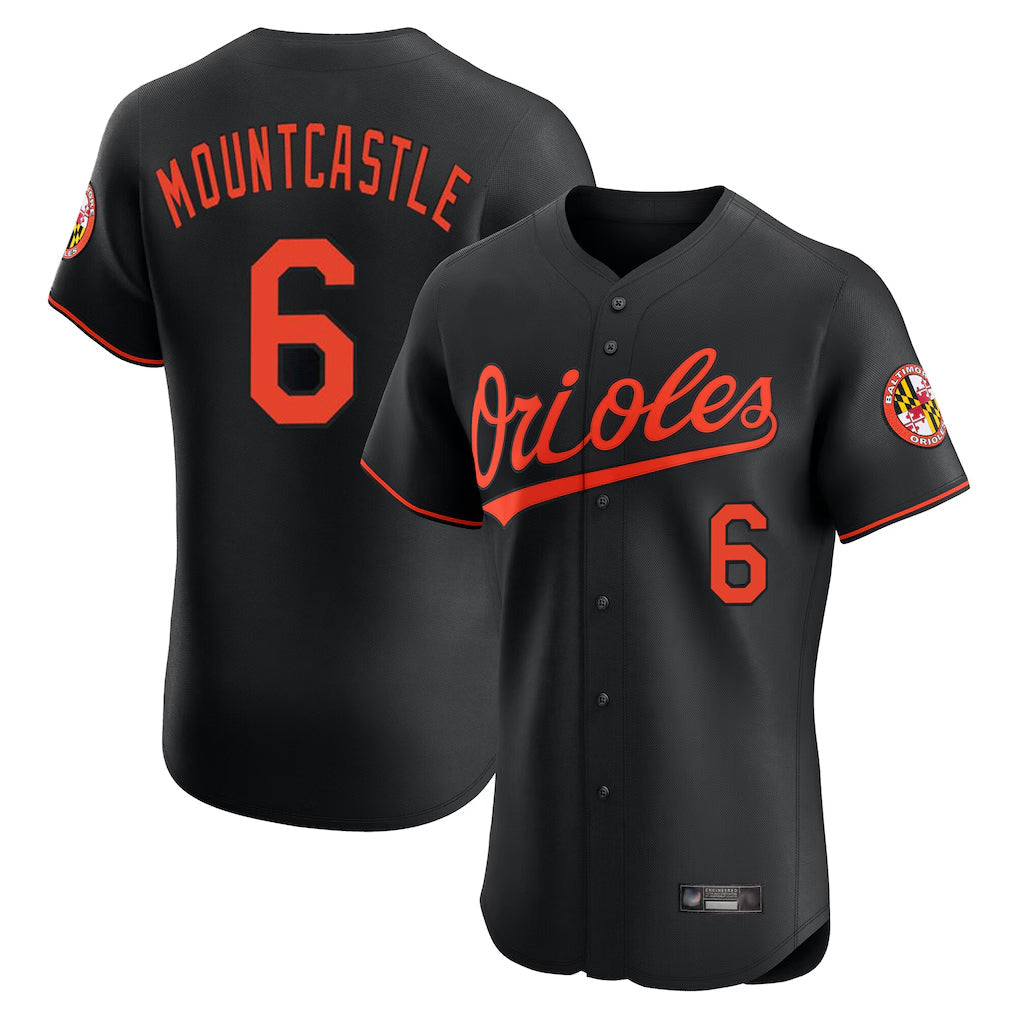 tores B.Orioles #6 Ryan Mountcastle Player Black Limited Elite Home Game Stitched Jerseys