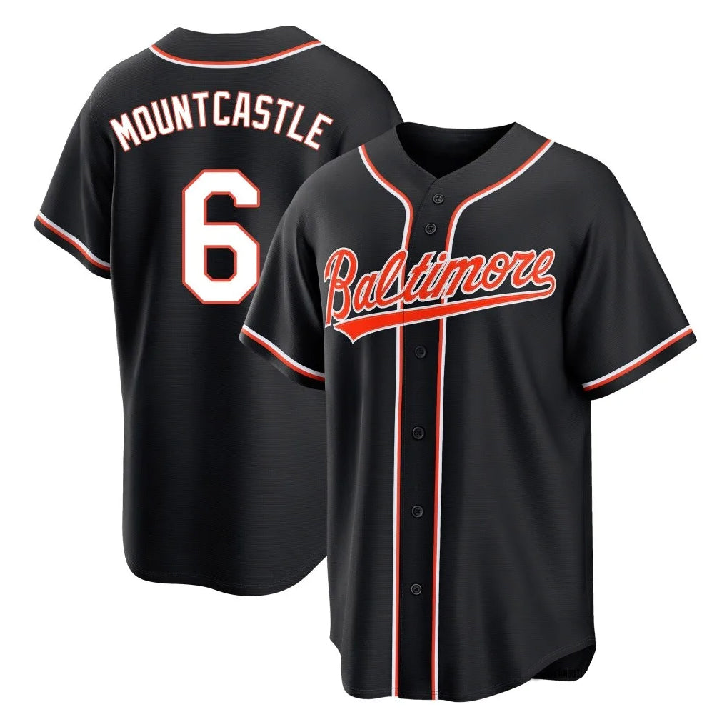 tores B.Orioles #6 Ryan Mountcastle Player Black Out Home Game Stitched Jerseys