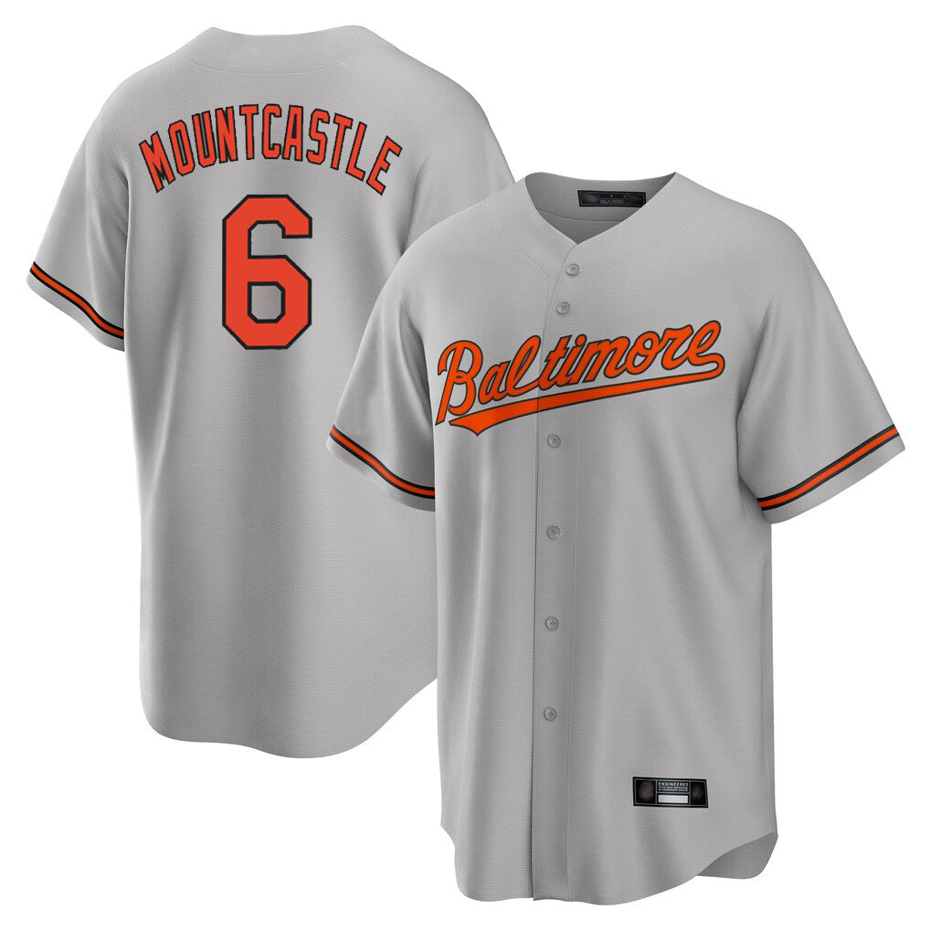 tores B.Orioles #6 Ryan Mountcastle Player Gray Home Game Stitched Jerseys