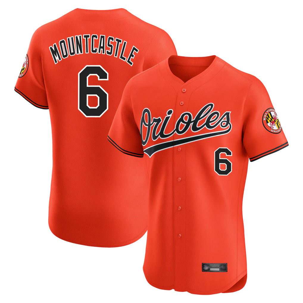tores B.Orioles #6 Ryan Mountcastle Player Orange Limited Elite Home Game Stitched Jerseys
