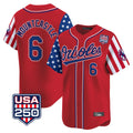tores B.Orioles #6 Ryan Mountcastle Player Red USA 250 Independence Day Vapor Premier Limited Home Game Stitched Jerseys