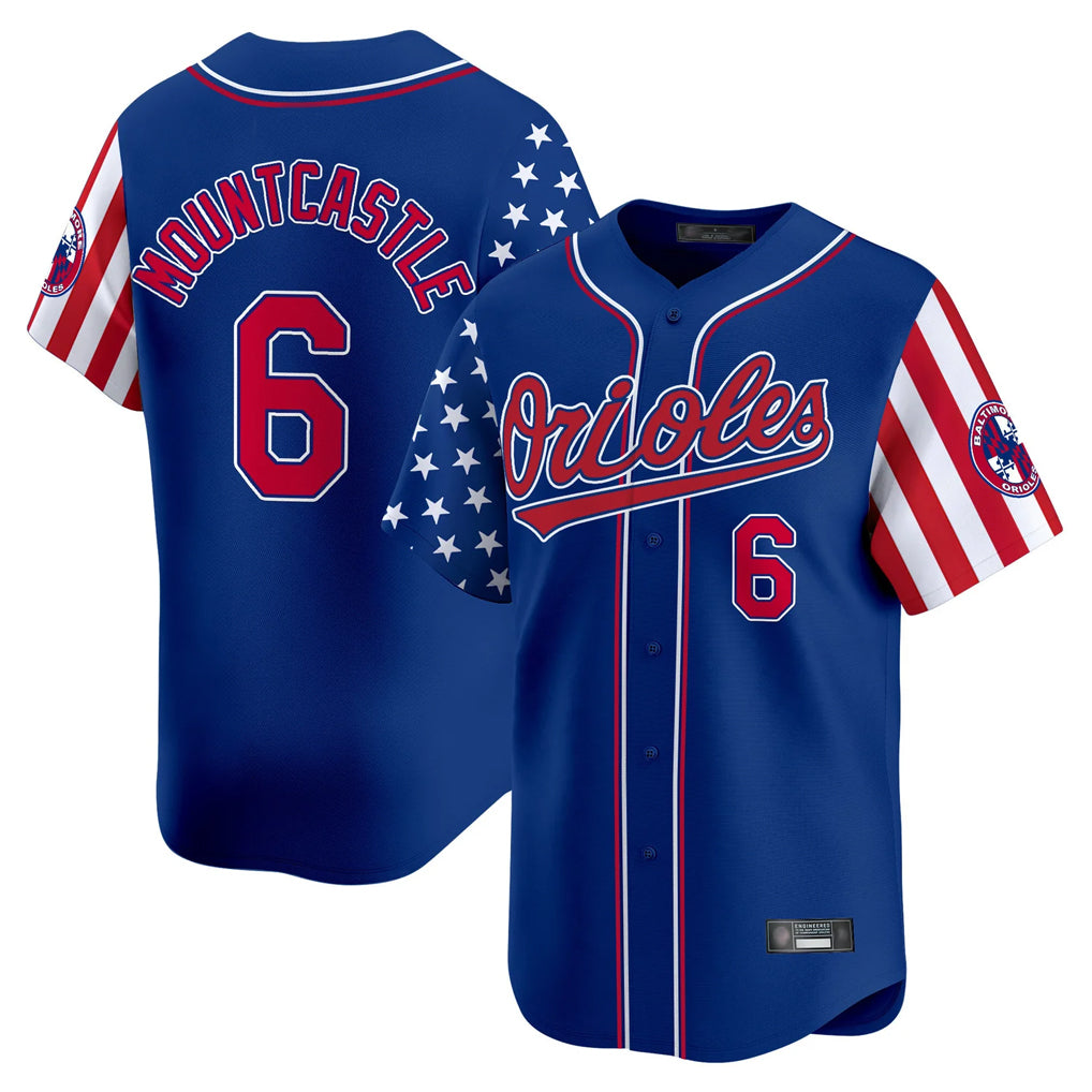 tores B.Orioles #6 Ryan Mountcastle Player Royal Independence Day Vapor Premier Limited Home Game Stitched Jerseys