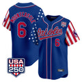 tores B.Orioles #6 Ryan Mountcastle Player Royal USA 250 Independence Day Vapor Premier Limited Home Game Stitched Jerseys