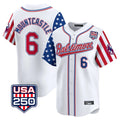 tores B.Orioles #6 Ryan Mountcastle Player White USA 250 Independence Day Vapor Premier Limited Home Game Stitched Jerseys