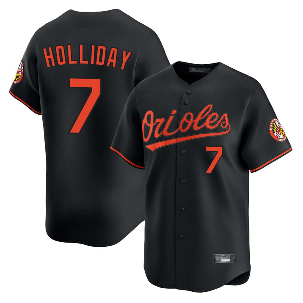 tores B.Orioles #7 Jackson Holliday Player Black Limited Home Game Stitched Jerseys