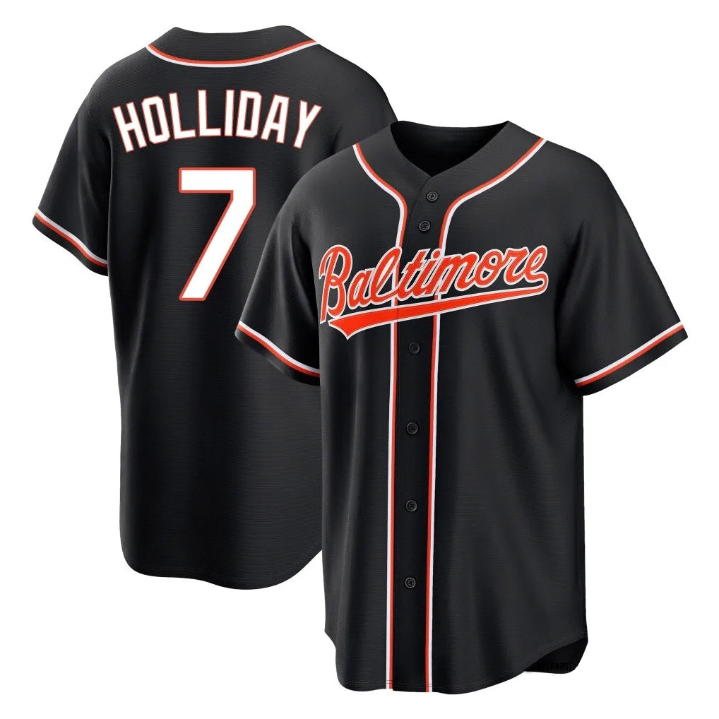 tores B.Orioles #7 Jackson Holliday Player Black Out Home Game Stitched Jerseys