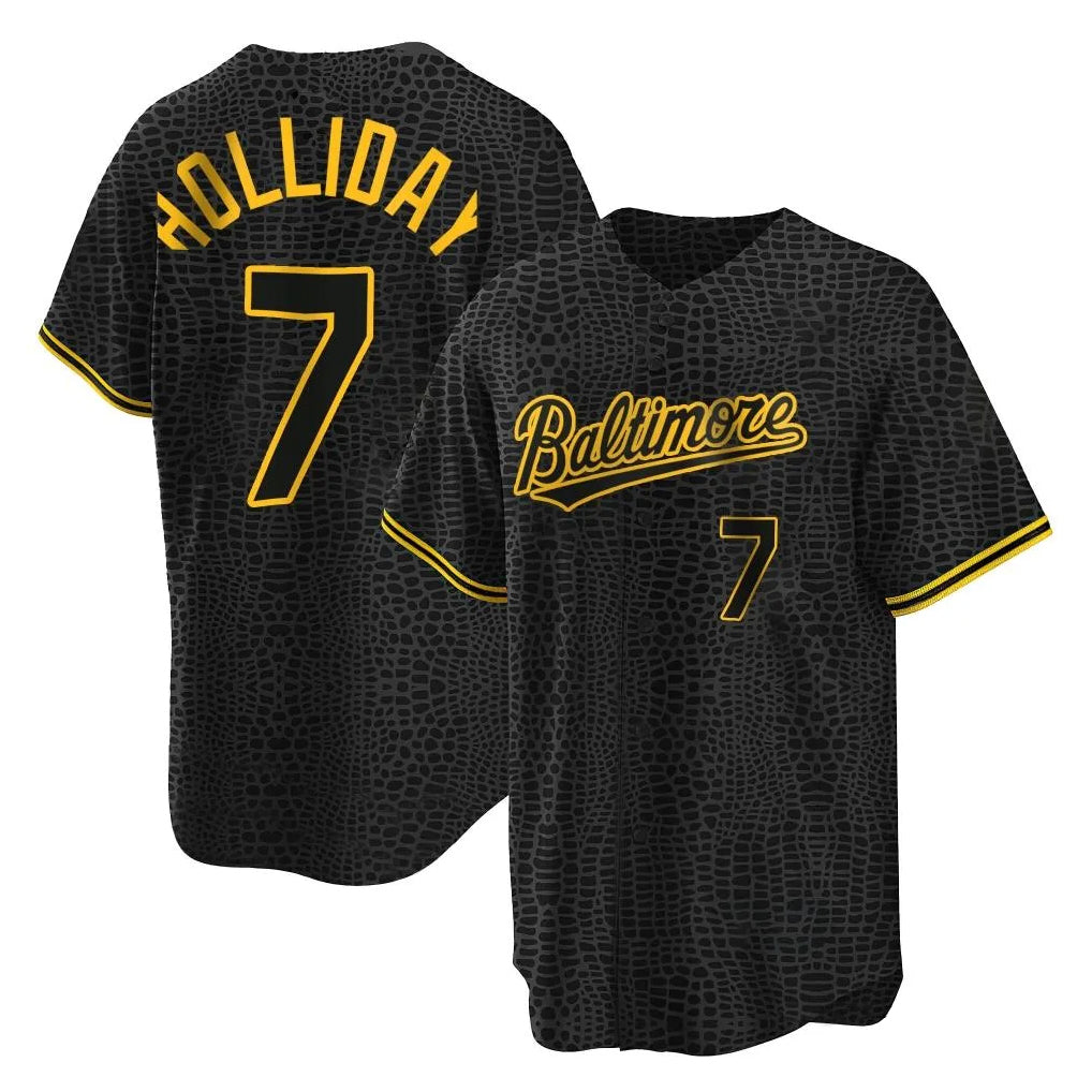 tores B.Orioles #7 Jackson Holliday Player Black Snake Skin City Home Game Stitched Jerseys