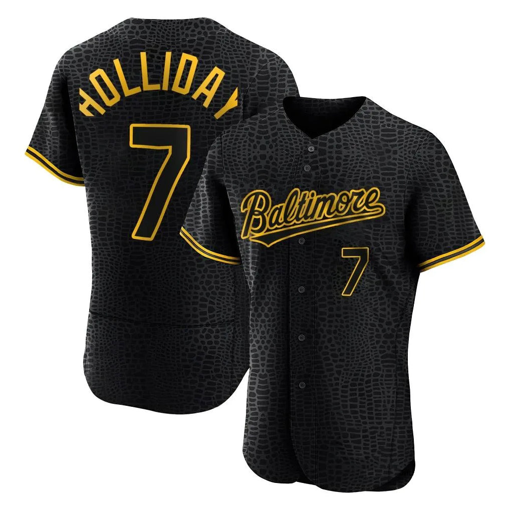 tores B.Orioles #7 Jackson Holliday Player Black Snake Skin City Limited Elite Home Stitched Jerseys