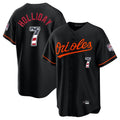 tores B.Orioles #7 Jackson Holliday Player Black USA 250 Fourth of July Home Game Stitched Jerseys