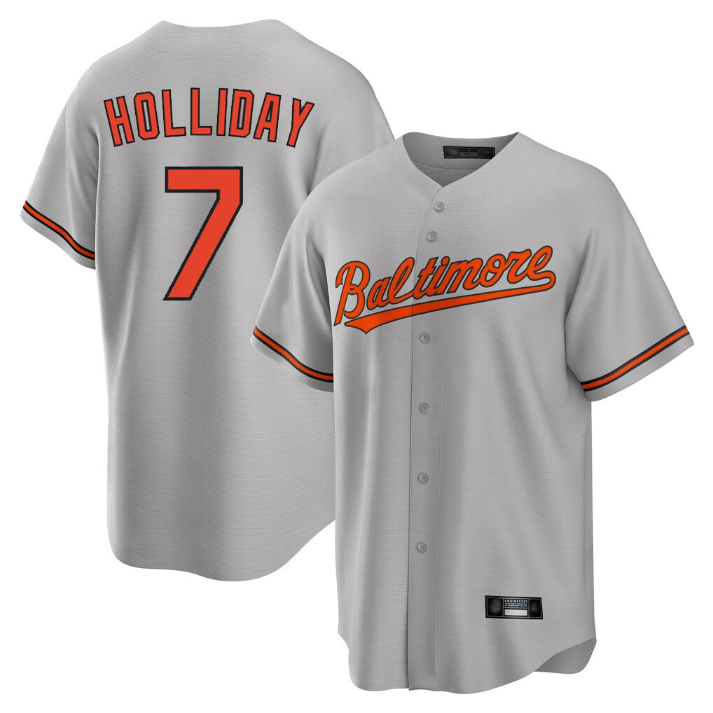 tores B.Orioles #7 Jackson Holliday Player Gray Home Game Stitched Jerseys