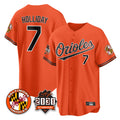 tores B.Orioles #7 Jackson Holliday Player Orange 30th Anniversary of 2131 Home Game Stitched Jerseys