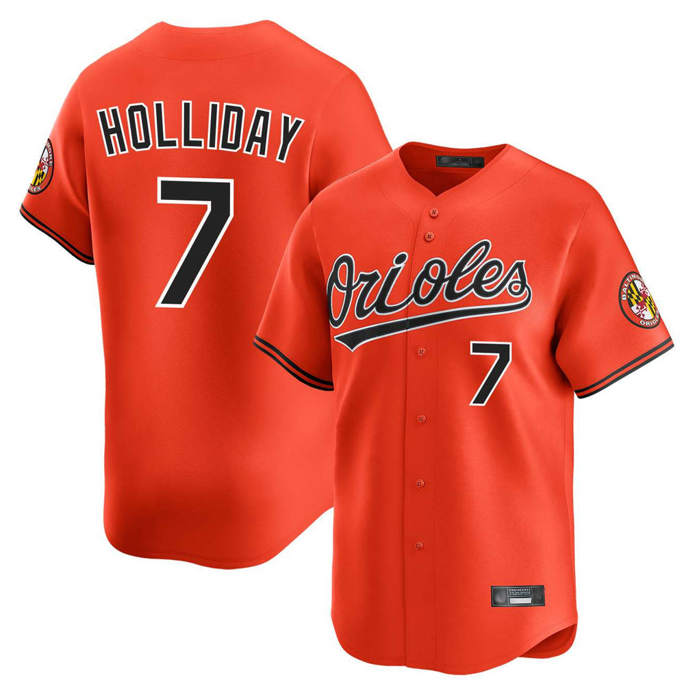 tores B.Orioles #7 Jackson Holliday Player Orange Limited Home Game Stitched Jerseys