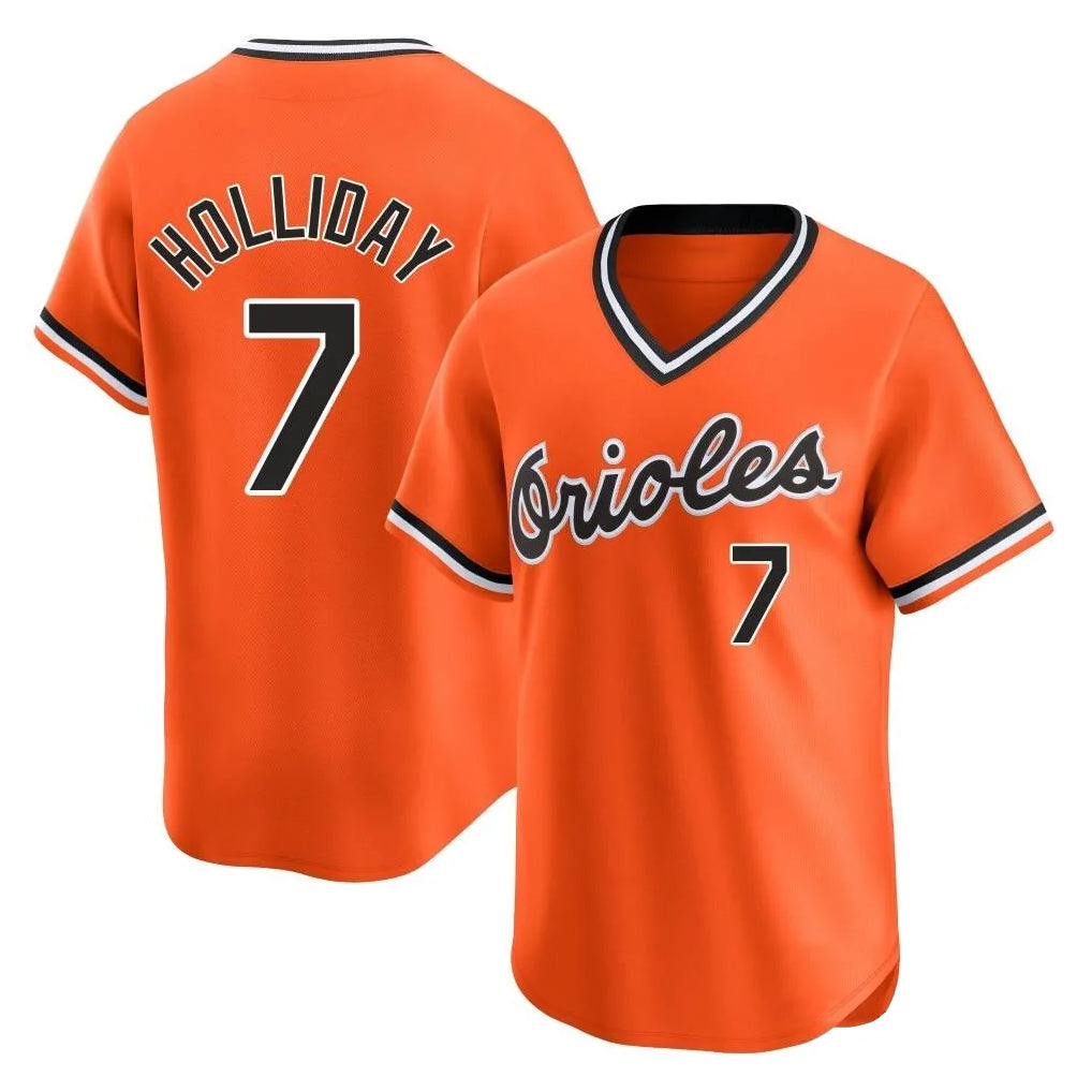 tores B.Orioles #7 Jackson Holliday Player Orange T-shirt Limited Home Game Stitched Jerseys