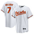 tores B.Orioles #7 Jackson Holliday Player White Home Game Stitched Jerseys