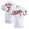 tores B.Orioles #7 Jackson Holliday Player White Limited Elite Home Game Stitched Jerseys