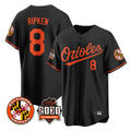 tores B.Orioles #8 Cal Ripken Player Black 30th Anniversary of 2131 Home Game Stitched Jerseys