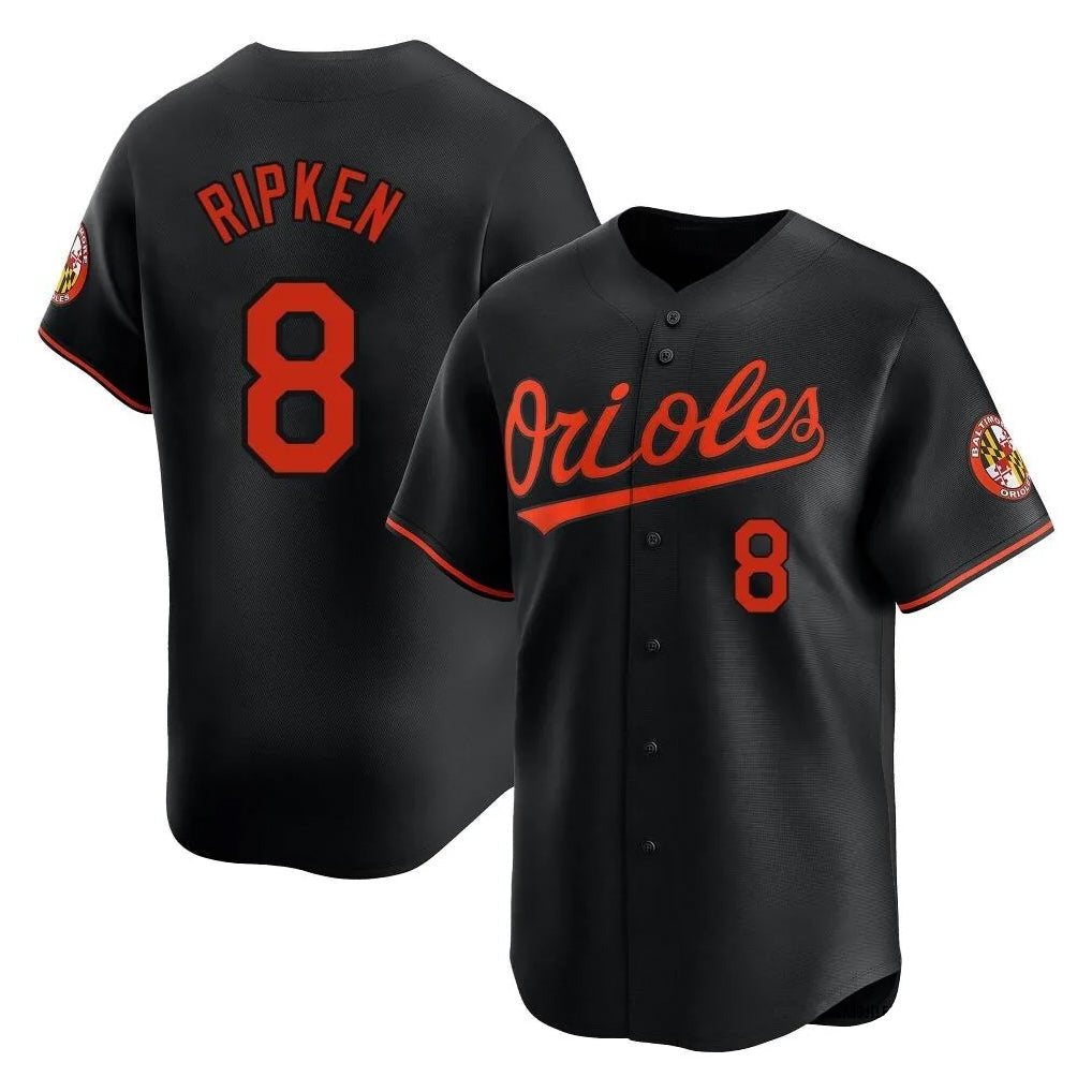 tores B.Orioles #8 Cal Ripken Player Black Limited Home Game Stitched Jerseys